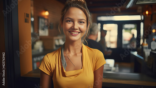Smiling hostess in a restau...