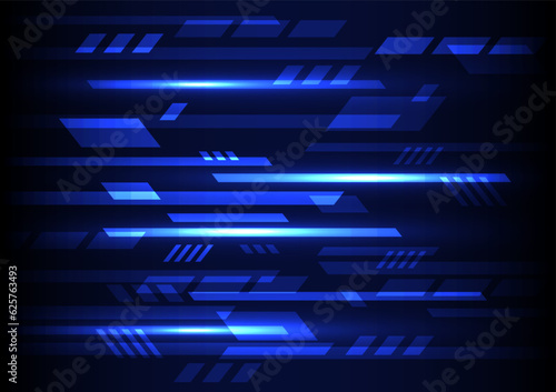 Blue neo light line digital technology presentation background