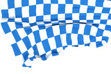 Digital png illustration of white and blue checkered flag on transparent background
