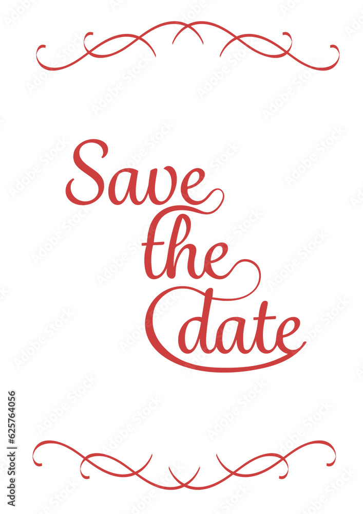 Digital png illustration of save the date text on transparent background