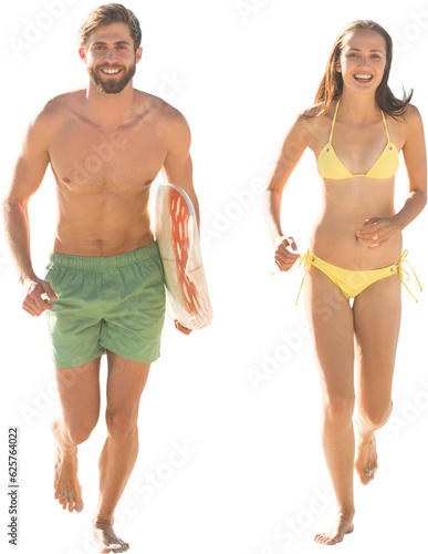 Digital png illustration of caucasian couple on vacation on transparent background