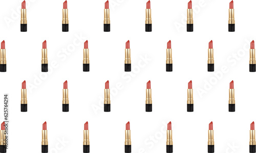 Digital png illustration of pattern of lipsticks on transparent background