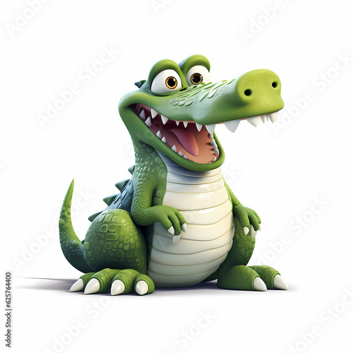 Crocodile 3D Isolated White Background