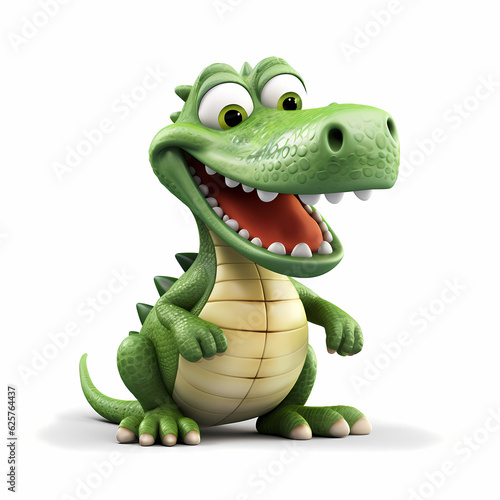 Crocodile 3D Isolated White Background