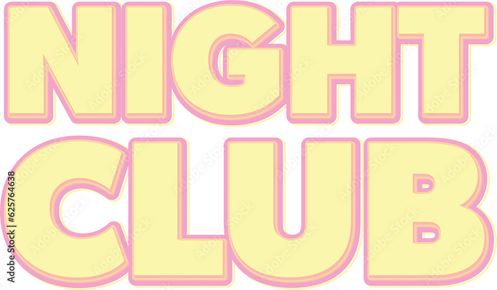 Digital png illustration of night club text on transparent background