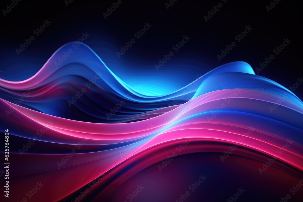 Fototapeta premium Abstract wave background. Wallpaper and banner. Generative AI