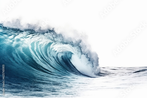 ocean water surface waves , isolated on white background, generative ai