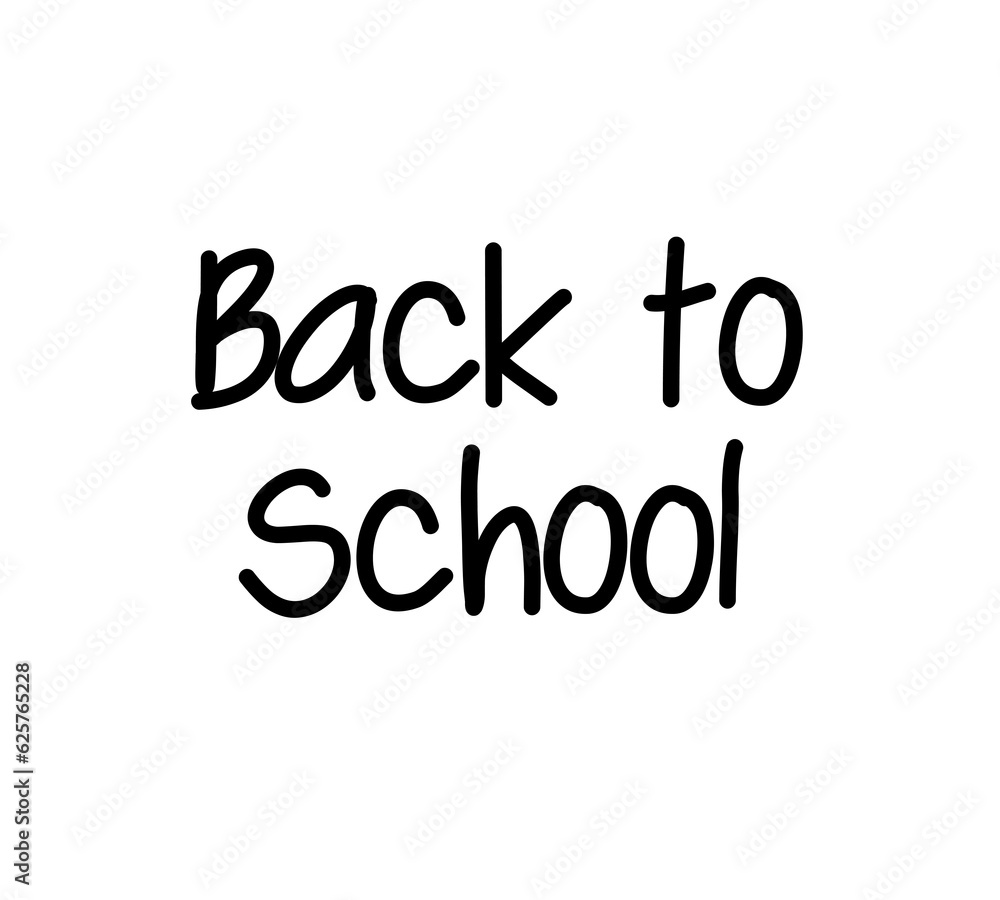 Digital png illustration of back to school text in black on transparent background