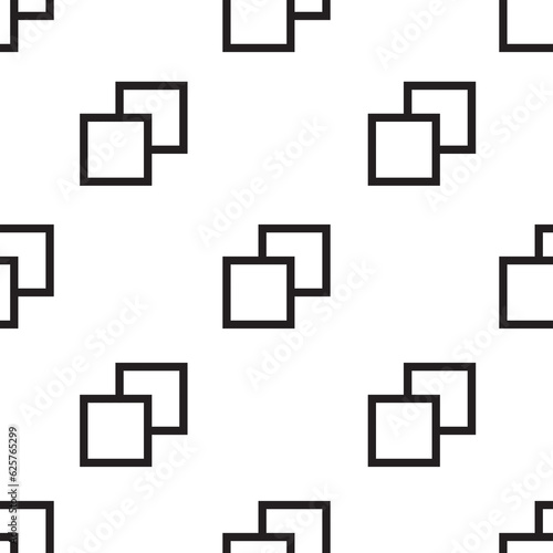 Digital png illustration of black square outlines repeated on transparent background