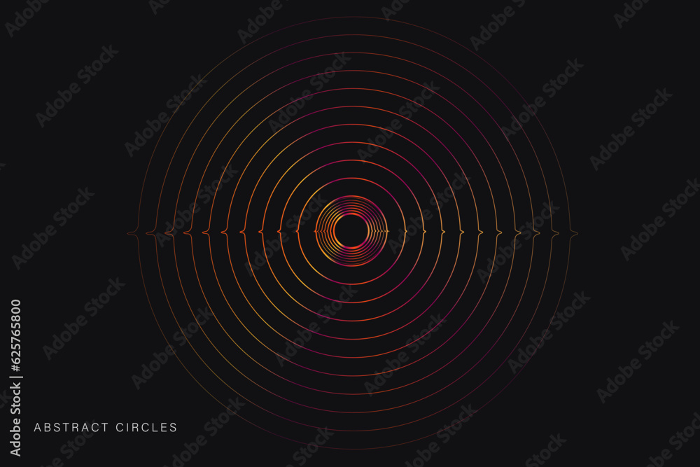 Circle Lines with Abstract Rings, Ripple. Background 3D Minimal Modern Vector Line for Ads, Cover, Branding, Banner. Pattern Dynamic Vibration Lines. Circle Lines with Abstract Rings, Ripple. Background 3D Minimal Modern Vector Line for Ads, Cover, Branding, Banner. Pattern Dynamic Vibration Lines.