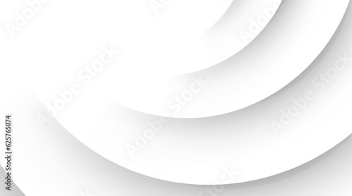 Abstract white gray colors with circle lines pattern texture background. Abstract ripple effect on white background. Circle shape with shadow in paper cut style. Futuristic Circular Wallpaper. Vector.