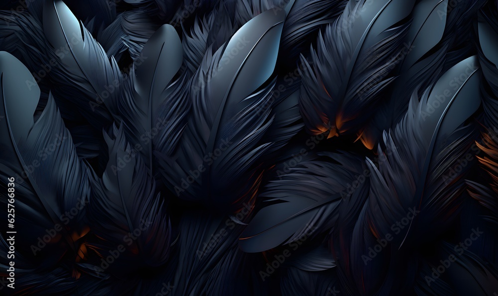 dark black feathers background as beautiful abstract wallpaper header ...
