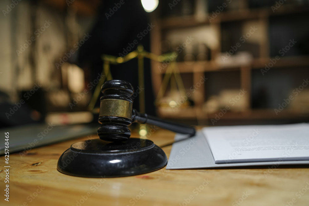 Judge gavel with Justice lawyers having team Concepts of Law and Legal services Judge gavel with Justice lawyers having team Concepts of Law and Legal services