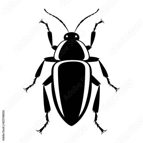 Beetle cockroach insect black silhouette logo svg vector