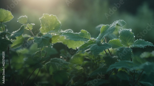 minty morning nature, illustration, Generative AI