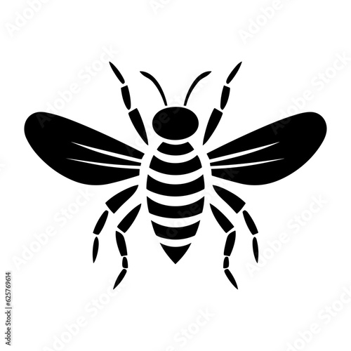 Bee wasp hornet striped insect black silhouette logo svg vector