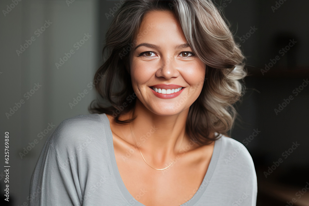 Portrait of an attractive brunette in casual clothes, generative ai Portrait of an attractive brunette in casual clothes, generative ai