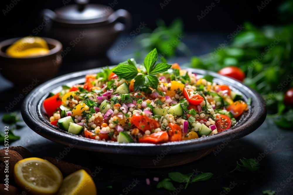 Vibrant Couscous Salad Created with Generative AI Vibrant Couscous Salad Created with Generative AI