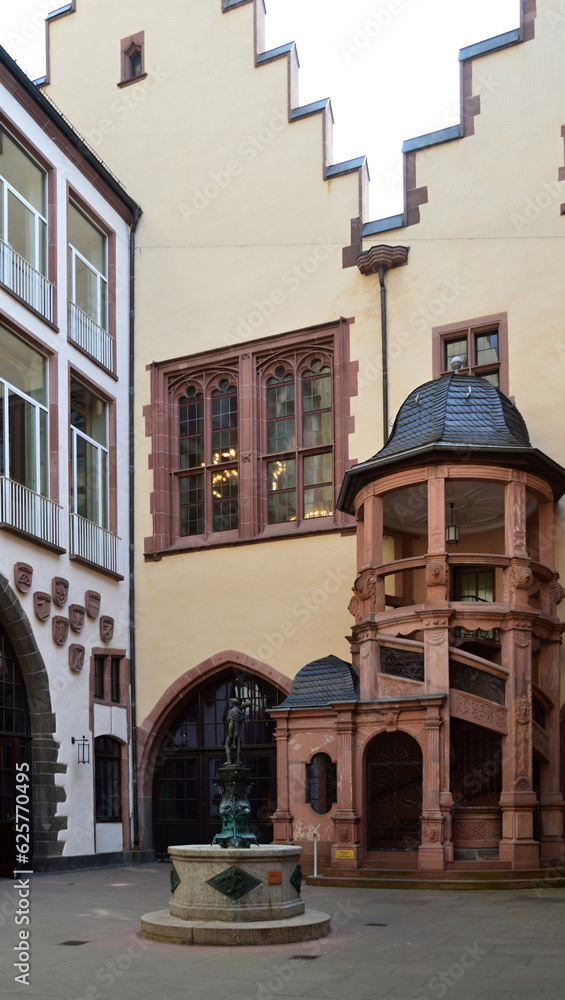 Historical City Hall in the Old Town of Frankfurt at the River Main, Hessen