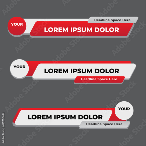 Lower third banner template design vector illustration