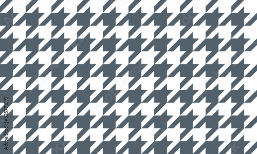 Blue grey houndstooth seamless pattern on white background. Vector Repeating Texture.