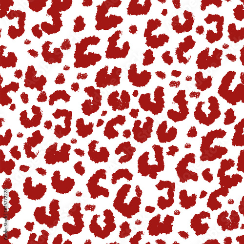 Abstract red leopard seamless pattern with spots