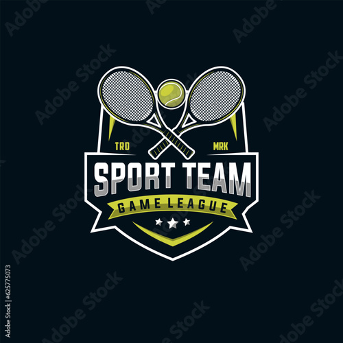 Tennis vector graphic template. sport ball illustration.