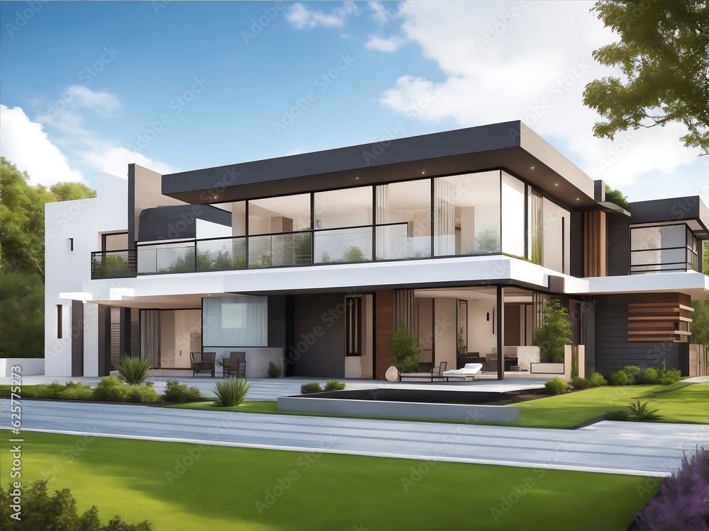 luxury modern real estate home and contemporary house. Creative ai luxury modern real estate home and contemporary house. Creative ai