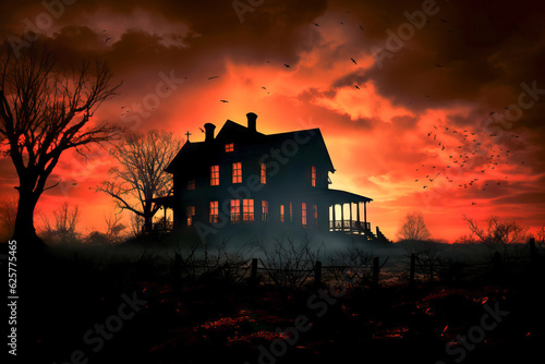 Haunted House Silhouette, halloween