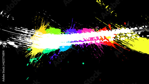 Colorful abstract grunge splashes, vector EPS10. Multicolor abstract wallpaper. Vivid backgrounds series. Bright rainbow colours. Vector without gradient with copy-space. High quality traced