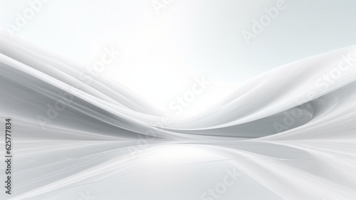 Abstract white futuristic background with fractal horizon