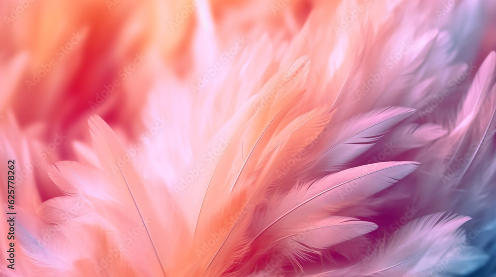 Blur bird chickens feather texture for background, fantasy, soft color of art design,