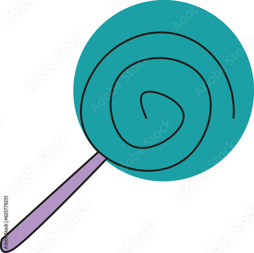 round candy green lolypop with cute stick kids icon loly lolipop