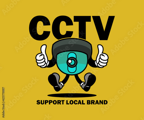 vintage illustration of cctv vector t shirt design, vector graphic, typographic poster or tshirts street wear and Urban style