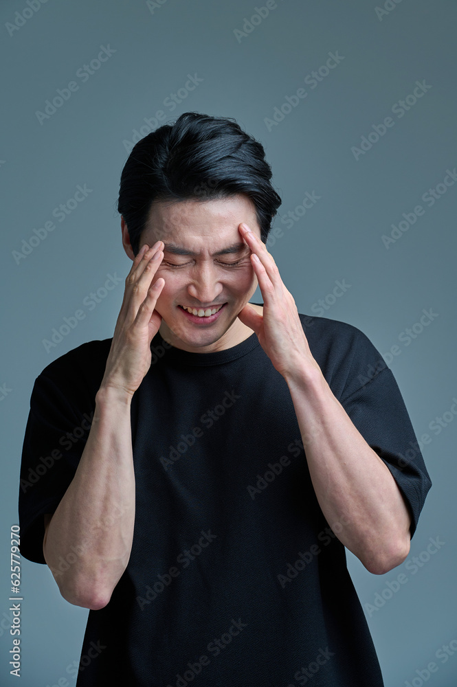 Middle-aged male office worker in casual clothes, various expressions of emotions Middle-aged male office worker in casual clothes, various expressions of emotions