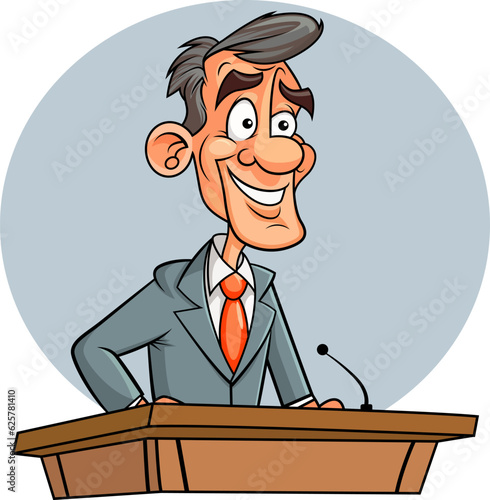 Cartoon illustration of a politician