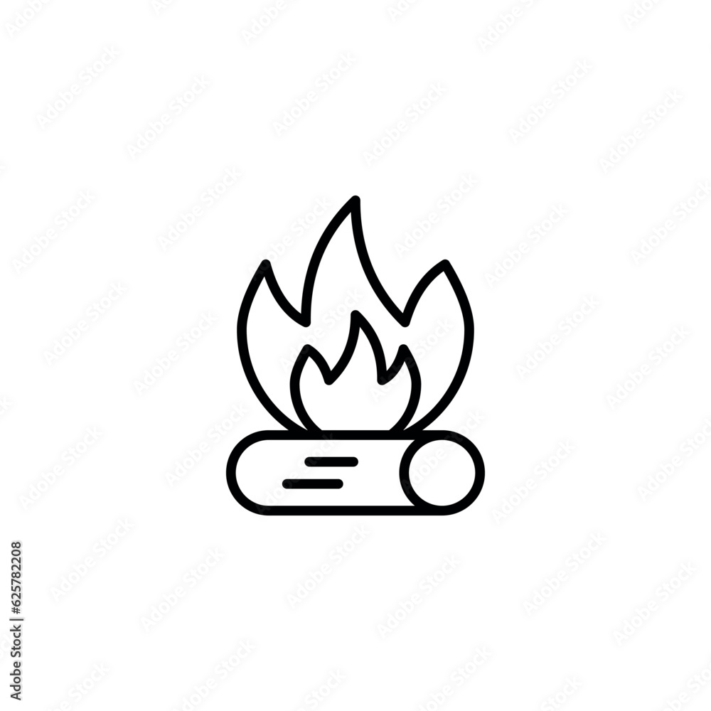 Camp Fire icon design with white background stock illustration Camp Fire icon design with white background stock illustration