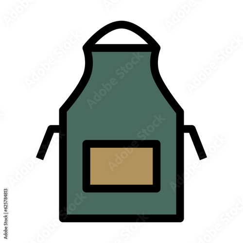 Green garden apron flat icon