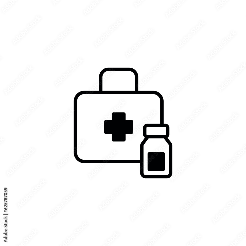 First Aid Kit icon design with white background stock illustration First Aid Kit icon design with white background stock illustration
