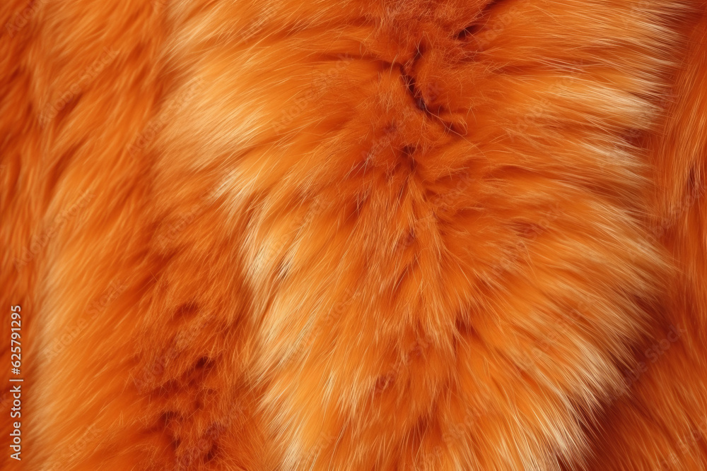 Fox or wolf soft fur and long hair skin textured background with red brown color material for fashion coat design accessories created with Generative AI Fox or wolf soft fur and long hair skin textured background with red brown color material for fashion coat design accessories created with Generative AI