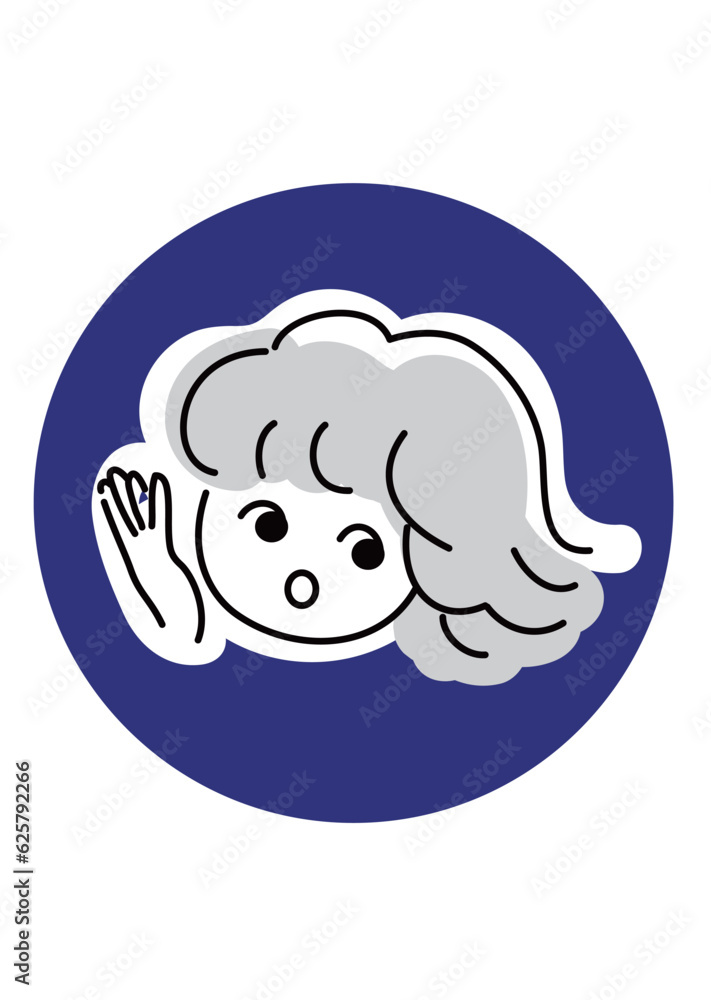 Obraz premium log_snsなどに使いやすいかわいいポーズアイコン_人物_1C_アイキャッチ