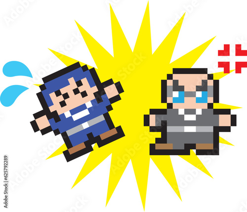 ビシネスドット絵　上司に怒られる男性