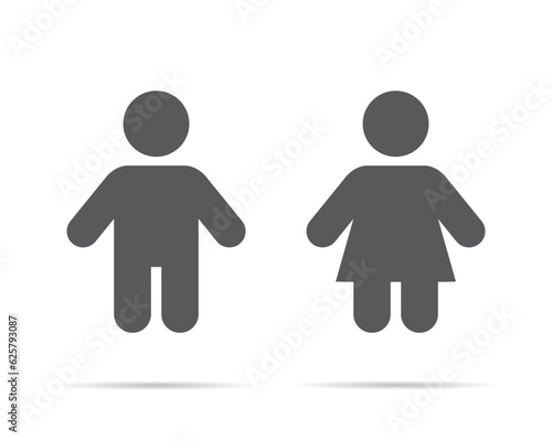Child, children icon vector. Boy and girl gender toilet sign symbol