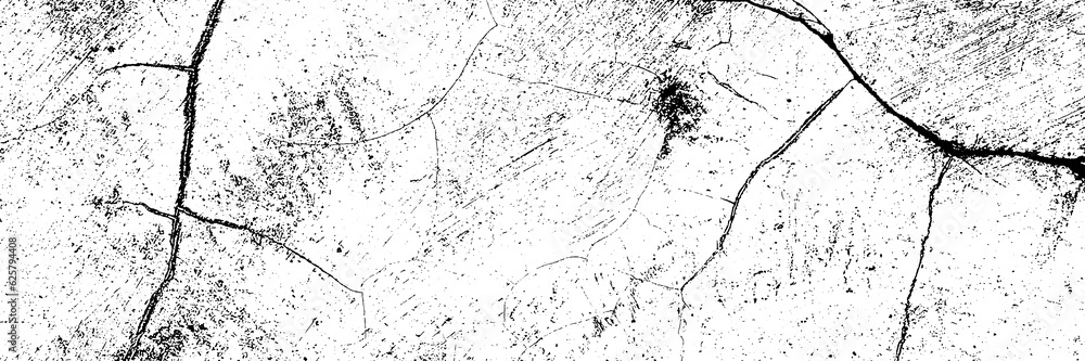 Panoramic distress Overlay Texture Grunge background of black and white. Dirty distressed grain monochrome pattern of the old worn banner design.