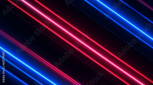Blue and red neon led lights line style background