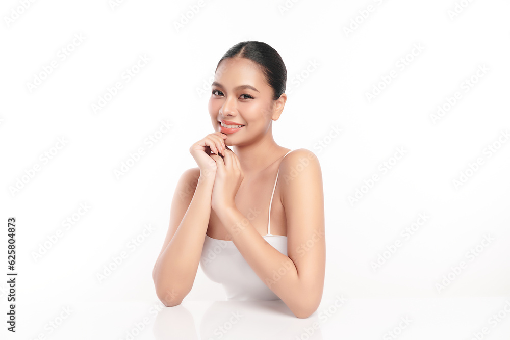Beautiful young asian woman with clean fresh skin on white background, Face care, Facial treatment, Cosmetology, beauty and spa, Asian women portrait. Beautiful young asian woman with clean fresh skin on white background, Face care, Facial treatment, Cosmetology, beauty and spa, Asian women portrait.