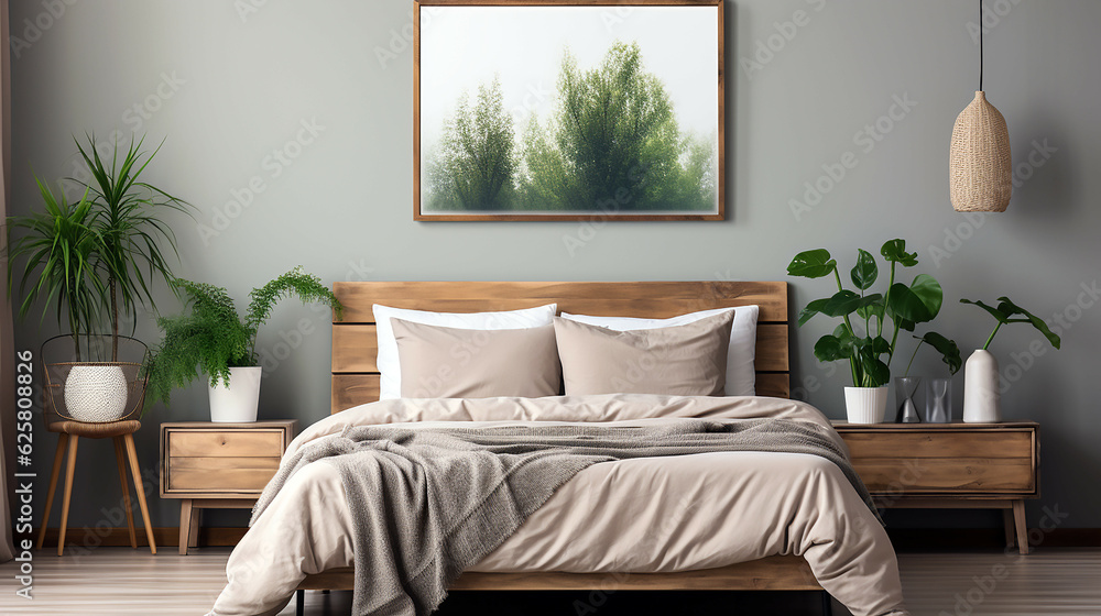Fototapeta premium Modern living room interior, generative AI