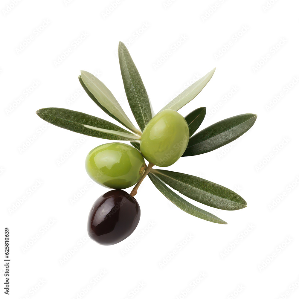 green olives with leaves