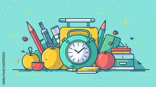 enchanting school supply whimsical icon for sticker