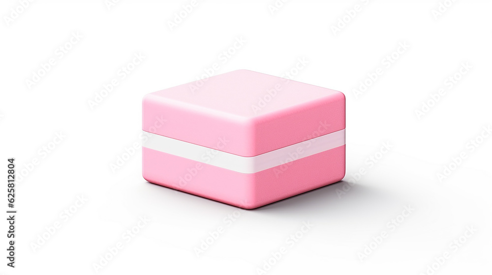 pink and white eraser icon 3d rendering on white isolated background pink and white eraser icon 3d rendering on white isolated background
